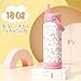 Fimibuke Kids Insulated Water Bottle, 18oz BPA FREE Kids Cups with Straw Double Wall Vacuum Tumbler 18/8 Stainless Steel Leak Proof Toddler Water Bottle for School Boys Girls (2 Pack, Dinosaur/Truck)
