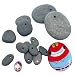 Lifetop 12PCS Drilled Flat River Rocks for Painting, Small & Tiny Craft Rocks for Painting, Plain Pebbles Art, River Rock Pendants,DIY Rocks