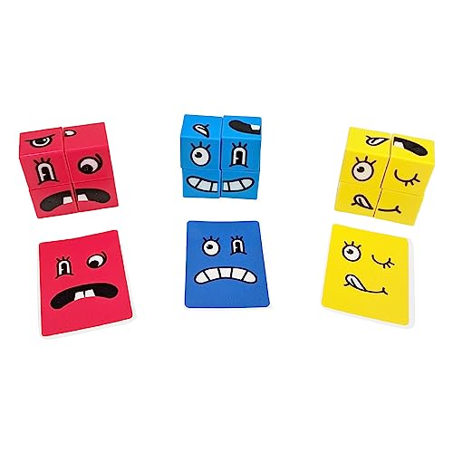 Jogo Educativo Cubo Das Emoções Monta Cara Expressão Faces Pedagógico Presente Para Criança Didático