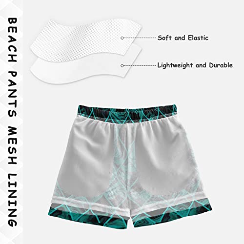susiyo Teal and Black Textures Boys Swim Trunks Teens Quick Dry Beach Board Shorts Swimsuit4