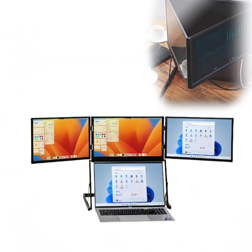 Image of Laptop Screen Extender,15.6 inch 1080P FHD Triple Monitor for Laptop Extension- 360Rotate Portable Type-C /HDMI /USB Plug & Play for Wins /Mac