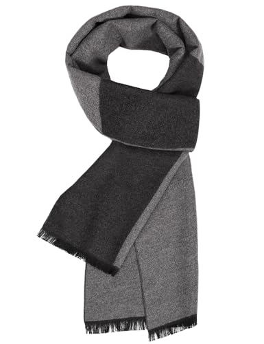 UMIPUBO Bufanda Hombre Invierno Pañuelos Fular Cuello Foulard Mantón Tartán Moda Suave Larga Bufandas Cálido y Acogedor Casual de Negocios Elegante Scarf 180x30cm (Rejilla gris oscuro, One Size)