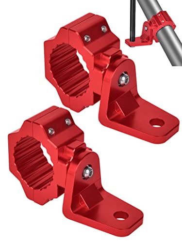 ZIDIYORUO 2pcs Red UTV Flag Whip Light Mount & 360 Rotating Bracket for 1.75-2 Roll Cage Heavy Duty Aluminum Alloy Clamp Compatible with Polaris RZR Can-Am Maverick Jeep