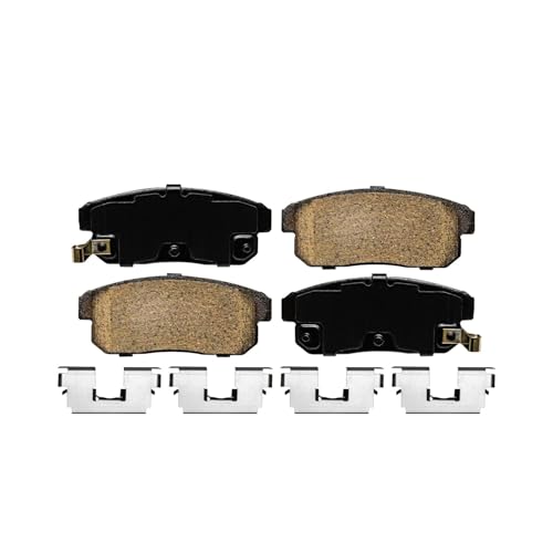 Image of Detroit Axle - Brake Pads for 02-06 Nissan Sentra Front and Rear Ceramic Brake Pads with Hardware 2002 2003 2004 2005 2006 Replacement