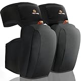 HELI MIAO Heavy Duty Knee Pads, Professional KneeProtectors with Double Straps & High-Density Foam,Durable Knee Support for Construction, Flooring, Tiling,Garden & Home Improvement black