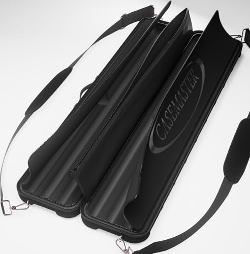 Casemaster Parallax 4x4 Billiard Cue Case, Holds 4 Butts and 4 Shafts, Foam-Padded Interior, 600D Oxford Fabric, Backpack Straps, Black