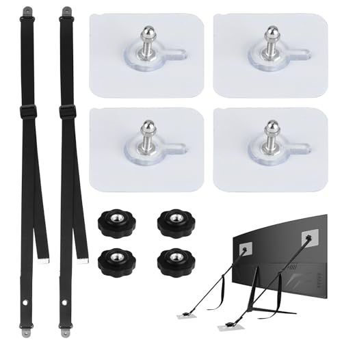 2 Pack TV Straps Safety for Flat Screen, No-Drill Adjustable