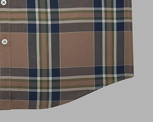 Image of GHPC 100% Cotton Checkered Half Sleeves Regular Fit Formal Shirt for Men