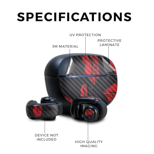 Image of Carbon Fiber Skin Compatible with Bose Ultra Open Earbuds - Kiss Me - Premium 3M Vinyl Protective Wrap Decal Cover - Easy to Apply | Crafted in The USA by MightySkins
