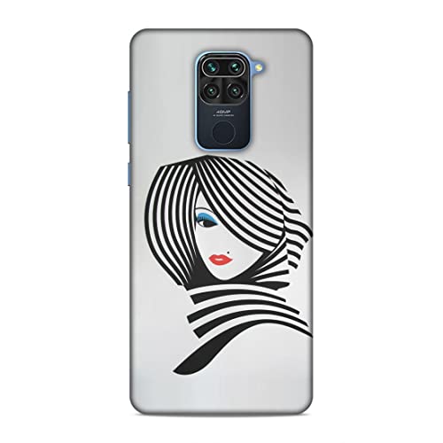 Image of Printed Mobile Back Hard Case Cover for Xiaomi Redmi Note 9 | Girl, Cute Girl, Eye Lashes, Scarf, Lipstick-2197