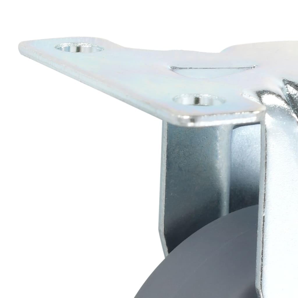 8 ruote di supporto da 50 mm in gomma TPR con telaio in ferro zincato, portata 35 kg per rotolo, per officina, magazzino, carrello, trasportatore, carrello per pallet, industria, logistica