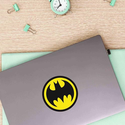 Image of DC Comics Batman Logo Adhesive Vinyl Decal - Iconic Batman Sticker for Car, Window, or Laptop