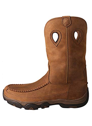 Twisted X Men's 11" Pull-On Hiker Boot, Distressed Saddle/Saddle, 9(M) #TOP1