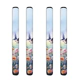 NETILGEN Refrigerator Handle Covers Set of 4, Washable Anti-Skid Protector for Fridge Oven Dishwasher Anti Fingerprints Oil Stain Food Spot for Home Kitchen Decoration, Hummingbird Daisy Blue