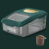 BNOSDM Airtight Cat Food Storage Container 8 lb Pet Dog Foods Storage Bins with Wheel Transparent Pl