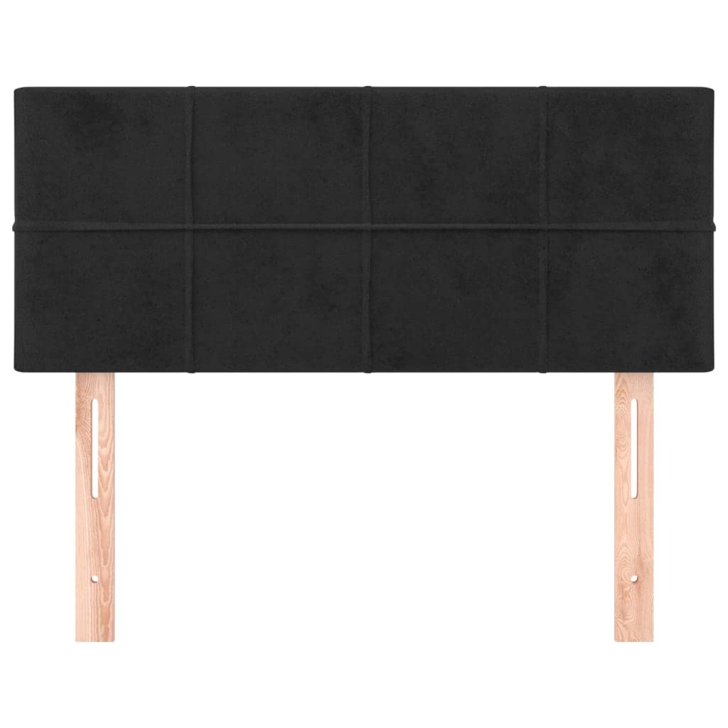 vidaXL Kopfteil, Bettkopfteil mit Holzbeinen, Höhenverstellbar Polsterkopfteil für Bett, Betthaupt Bettzubehör Schlafzimmer, Schwarz 80x5x78/88cm Samt