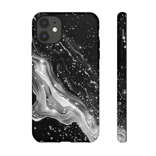 Coque rigide iPhone 11 galaxie noir et blanc protection brillante