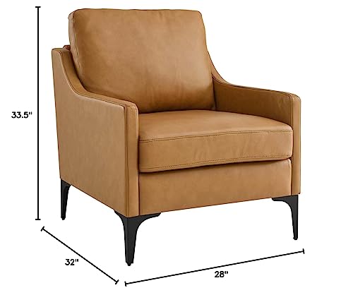 Sillón Moderno Piel Tan miniatura 3