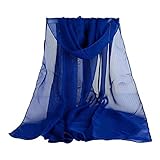 YEBIRAL Damen Chiffon Schal Ganzjährig Multifunktional Einfarbig Weich Deckenschal Halstuch(Blau)