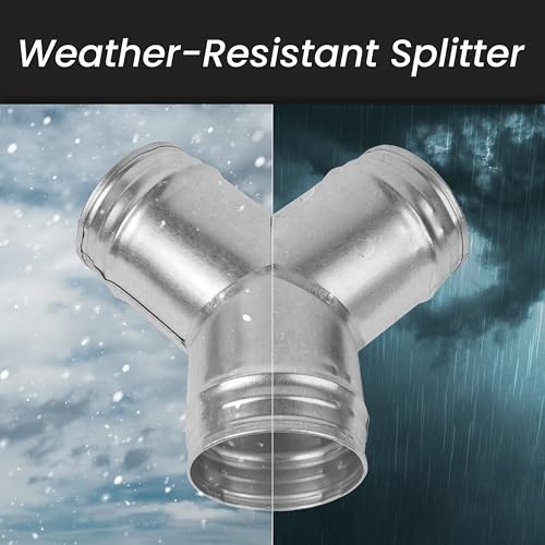Image of Duct Splitter for Exhaust Fan Dryer Vent Hose 3 Way Duct Hose Connector, T Shape, T Joint Metal (4'' Inch, Y Shape)