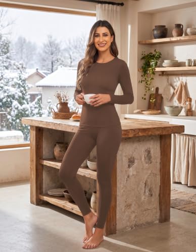 Ekouaer Thermal Underwear for Women Long Johns Set Fleece Lined Base Layer - image 2