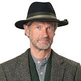 Lodenhut Manufaktur Kapelusz Ludowy KorfadenManufaktur Mężczyźni - strzelców z filcu welnianego wedrówkowy Jesień Lato Wiosna Zima wiosna-lato jesień-zima - 59 cm czarny