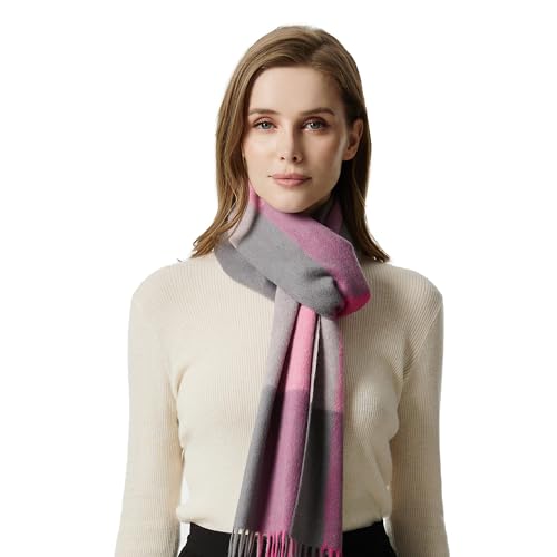 EURKEA Cashmere Wool Long 2024 Plaid Tartan Winter Scarf for Women, Warm & Soft & Cozy, Gift Ready