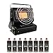 Portable Gas Heater with 8 Butane Gas Canisters – Outdoor Camping Heater with Refill Gas Cartridges (9, Classic Black)