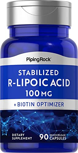 Piping Rock Stabilized R-Lipoic Acid 100Mg | 90 Capsules | With Biotin Optimizer | Non-Gmo, Gluten Free Supplement #TOP6
