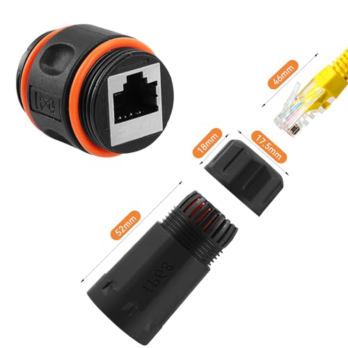 Acoplador de cable Starlink, conector hembra a hembra Ethernet CAT6 RJ45 impermeable IP68 para modificación Starlink Gen 2 y extensión de internet exterior miniatura 4