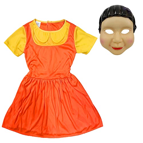 Carnavalife Disfraz de Cosplay de Película Juego de Calamar para Niños y Adultos (PZ8121+Máscara, M)