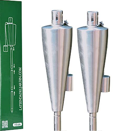6 Torches De Jardin En Acier Inoxydable - 115 Cm, à Huile De Paraffine - Flambeau Extérieur Pour Terrasse, Balcon, Jardin