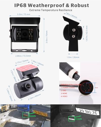 Image of 4 Channel 1080P AHD Mobile Vehicle Car DVR Black Box Video Recorder Kit with 4pcs Waterproof Side Rear View Backup Night Vision IR Car Camera 7 inch HD Car Monitor