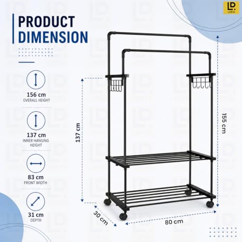 Image of LEOPAX Metal Coat Rack Freestanding 12 Hook Tree Shape Clothes Stand for Bedroom Living Room Entryway Hallway, Space Saving Garment Hanger Rack for Coats, Bags, Hats & Scarves - Black