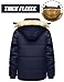 TACVASEN Men's Winter Coat Cold Weather Windbreaker Snow Coats Thick Fleece Jacket Navy, S