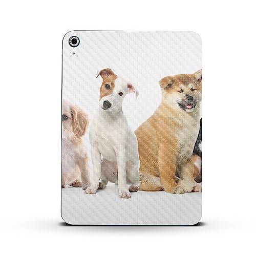 Image of MightySkins Carbon Fiber Skin Compatible with Apple iPad 10.9 inch 10th Gen (2022) Full Wrap Kit - Puppy Posse | Protective, Durable Textured Carbon Fiber Finish | Easy to Apply | Made in The USA