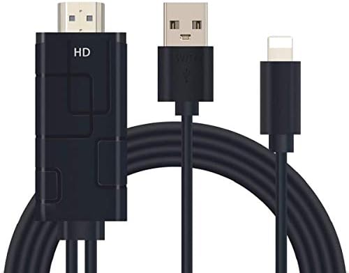 Compatible with iPad iPhone to TV HDMI Adapter,1080P High Resolution HDMI Adapter Cable,Support 1080P HDTV Compatible with iPhone Xs X 8 7 6 Plus, iPad, iPod to TV Projector Monitor