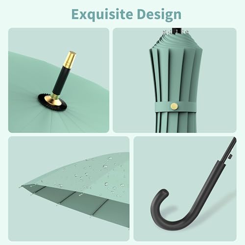 Image of ANYCHO Big Umbrella for Women - Large Size Heavy Duty Rain Umbrella, 16-Rib Reinforced Windproof, One-Touch Auto Open, Lightweight Design for Daily Carry