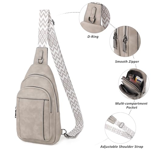 Image of TANTOMI Small Sling Bags for Women, Leather Cross body Purses Bag for Daily Travel Leisure Sport Fanny Packs with Adjustable Strap