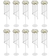 LIYUANJUN 10PCS Wedding Flower Stand, Crystal Column Vases Rack for Birthday Party Decoration Gar...