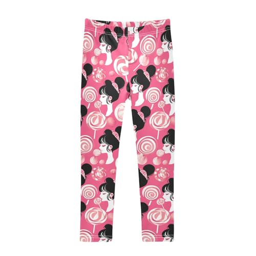 KLL Lollipop Girl Toddler Girls' Basic Leggings Soft Full Length Leg Yoga Pants Sports