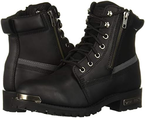 RIDETECS 6" Double Zipper Reflective Riding Boots for Men Full Grain Leather, Flexible Outsole Motorcycle Shoes | Image 6