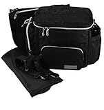 Knuddelstuff Stylish 'Winslow' Small Toddler Travel Designer Diaper Bag - Stroller Clips – Insulated Pocket – Nappy Changing Handbag, Black…