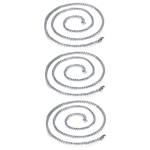 Chaînes de 3pcs pour hommes en métal titane et argent sterling durable