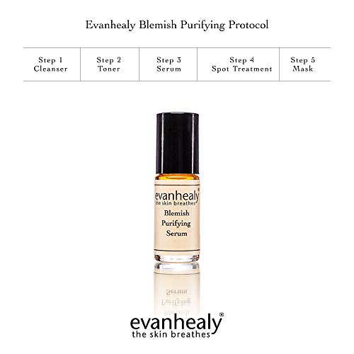 Evanhealy Blemish Purifying Facial Serum Roll-On | Natural Acne Spot Treatment With Essential Oil For Oily & Sensitive Skin | Rosehip Seed Oil & No Drying Alcohol #TOP5