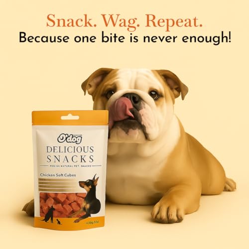 Image of PETS EMPIRE O'Dog Chicken Soft Cubes, Healthy Dog Treats, Chewy Dogs Bites for Training and Feeding, Made with Real Chicken, Non-Vegetarian Pup Snacks for Dogs, Puppies - 100g