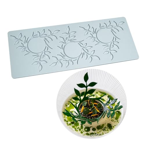 TUKE Stampi in silicone a forma di foglia, stampi per fondente 3D, ad anello, foglia, fiore, cioccolato, stampi in silicone per cottura, zucchero, cera, pasta di gomma, cupcake, argilla (fiore, 30,7 x
