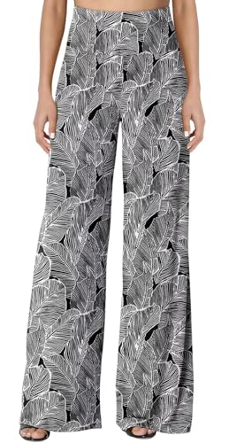 JZC Women's Palazzo Lounge Pants Stretchy Wide Leg Casual Pants Comfy High Waist Flowy Pants S-3XL