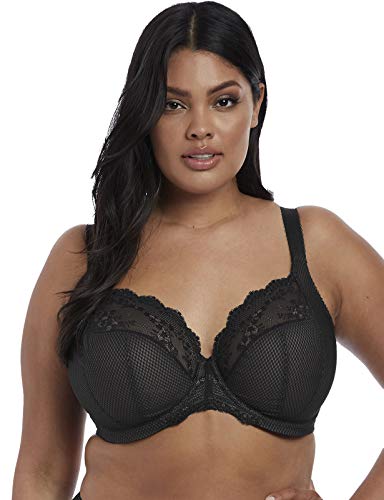 Elomi Women's Plus Size Charley Stretch Lace Underwire Plunge Bra, Black, 38F