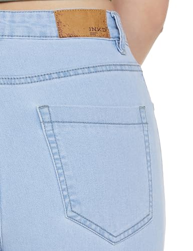Image of INKD Women's Flared Bootcut Jeans - High-Rise | Enzyme Wash | Classic 5 Pocket Styling | Jeans for Women (Available in Plus Sizes)